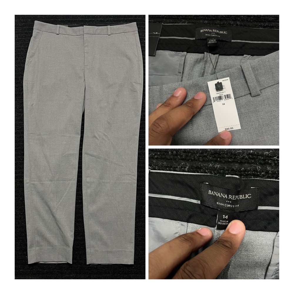 Banana Republic Ryan Curvy Fit Dress Pants Gray Size 14 NWT 794216-01-1